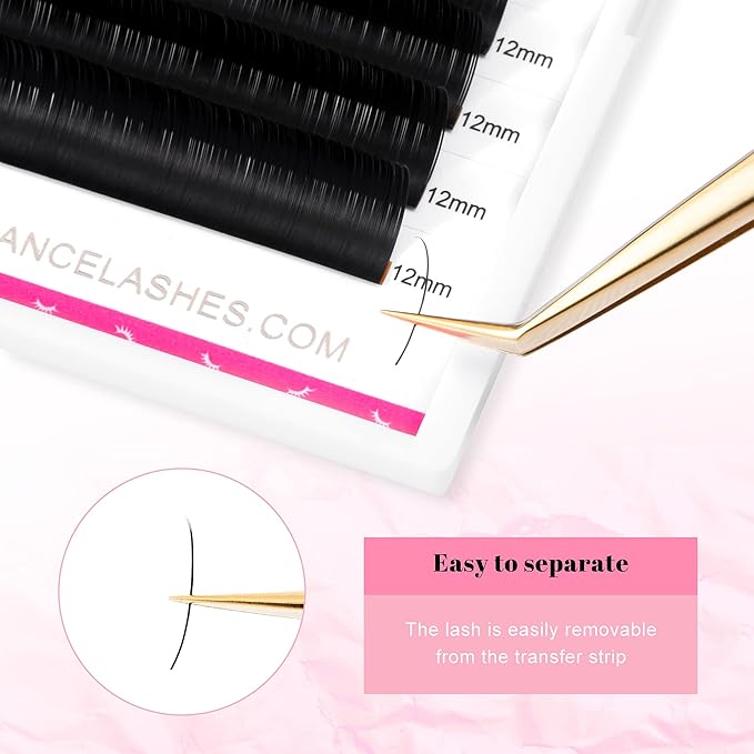 TDANCE Classic Lash Extensions Flat Lashes Eyelash Extensions 0.15mm DD Curl Ellipse Eyelash Extensions 8-15mm Mixed Black Matte Individual Lashes Salon Use(Flat,DD-0.15,8-15mm)