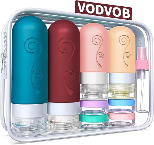 16 Pack Travel Bottles Set for Toiletries, TSA Approved Travel Containers Leak Proof Silicone Squeezable Travel Accessories 2oz 3oz for Shampoo Conditioner Lotion Body Wash (BPA Free) (Multicolored)