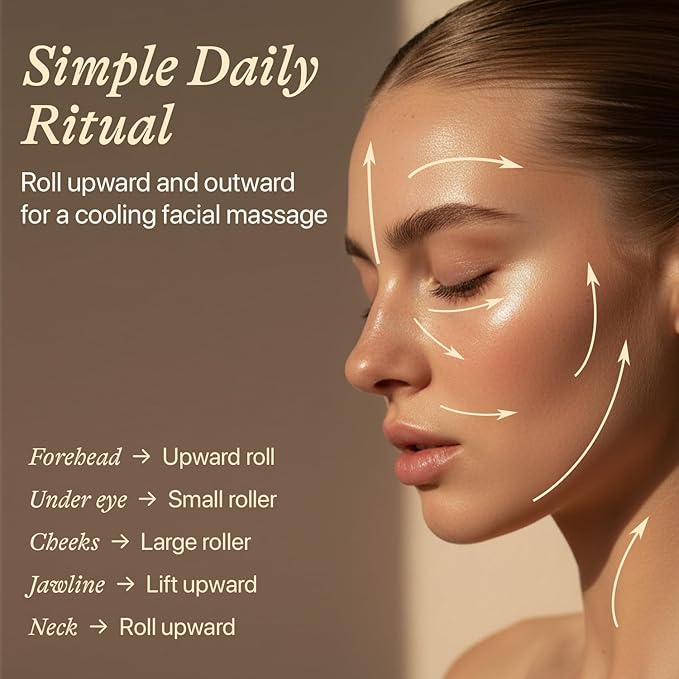 Beauty by Earth Jade Roller for Face - Smoothes Fine Lines & Wrinkles, Face Massager Skin Care Tools with Small Eye Roller for Puffy Eyes, De-Puffing & Firming Facial Tool, Self Care Gifts for Women