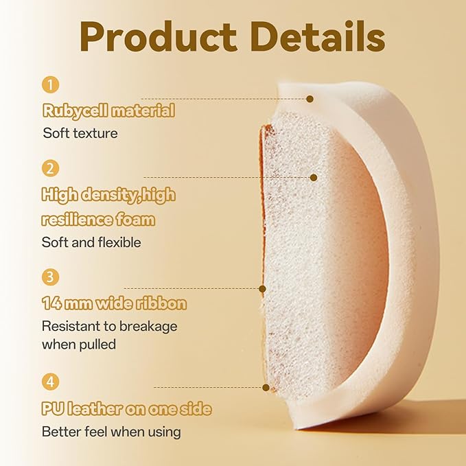 Makeup Powder Puff Set with Free Storage Case 2PCS Blender Sponge for Cream Foundation and Loose Powder Soft Long Lasting Sponge Puff for Easy Flawless Makeup
