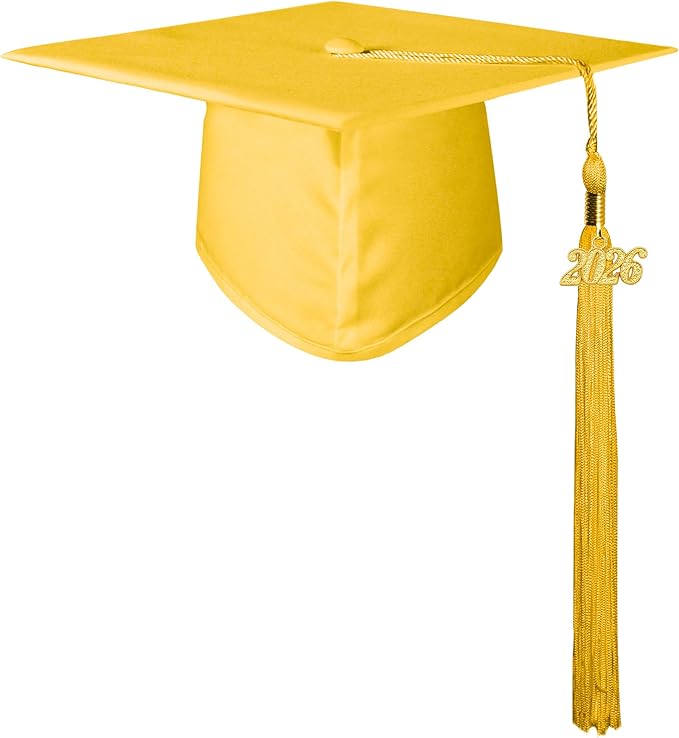 GraduationMall Matte Graduation Cap with 2026 Tassel for High School & Bachelor