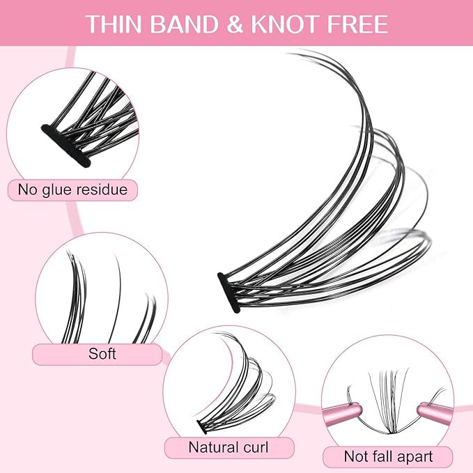 280 Pcs Individual Lashes 10+20-D-9-16mix Cluster Lashes 10D 20D C D Curl Wispy Lashes Bottom Lashes DIY Lashes At Home（10+20-D-9-16mix）