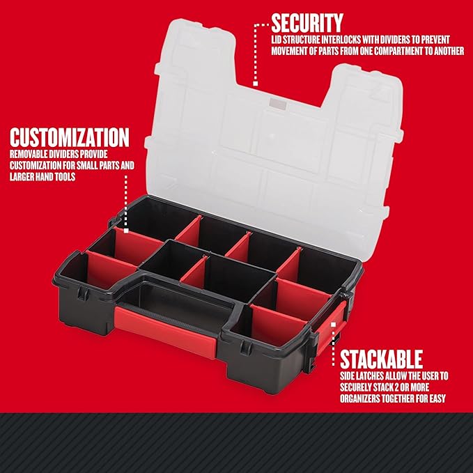 CRAFTSMAN Small Storage Organizer, 10 Compartment, Plastic (CMST14021) (Pack of 2)