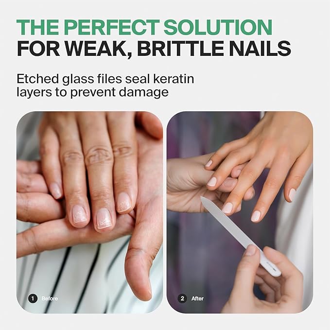 GERMANIKURE Glass Nail File in Cork Sleeve - Eat Well Travel Often - Professional Crystal Nail File for Natural Nails - Ideal Manicure & Pedicure Tool for Smooth, Easy Shaping - Nail Care Gift