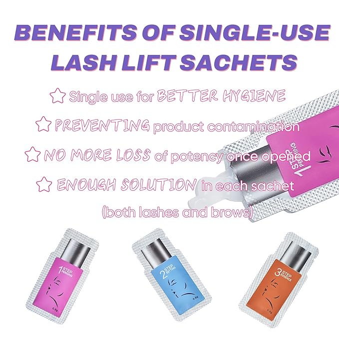 PERMANIA Eyelash Lift Kit, 15 Pcs Separate Steps Lotion for Salon or at Home for Lash Perm & Brow Lamination (without tools)