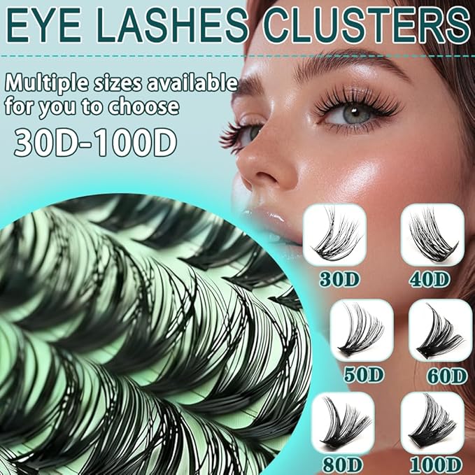 Wispy Lash Clusters Kit 640pcs Eyelash Cluster Extensions Curl Individual False Eyelashes Natural Fluffy Mink Lash Extension Kit (Lash Clusters-30D+40D+50D+60D KIT, Lash Clusters)