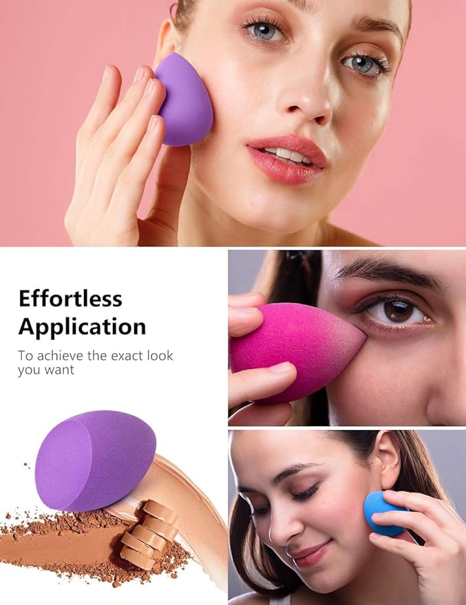 InnoGear Makeup Sponge, 10 Pcs Makeup Sponges Blender Set Beauty Cosmetic Foundation Blending Applicator Puff, Flawless for Liquid Cream Powder (Multi colored)