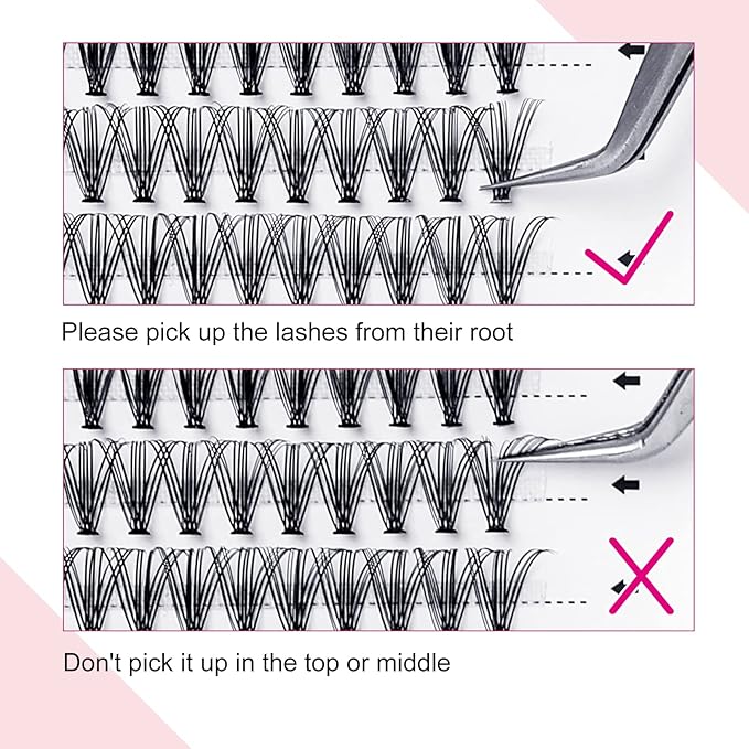 Lash Clusters Extensions 20D Individual Cluster Lashes Mixed Tray Black Mink DIY Eyelash Extensions and Under Eyelashes Professional Makeup (20D-0.07-D, 12mm)