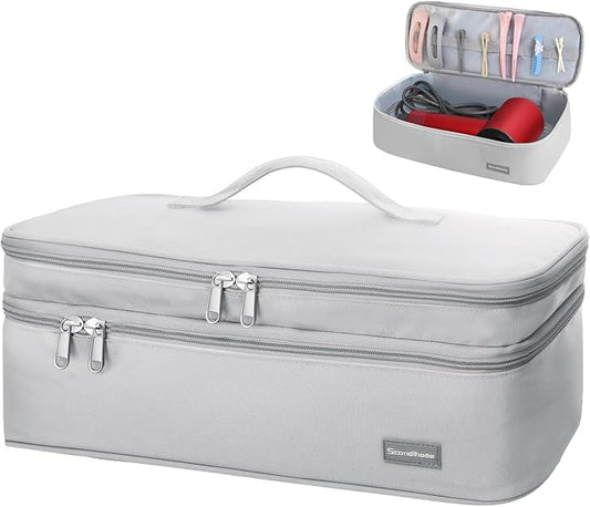 Double-Layer Travel Carrying Case Portable Storage Organizer Bag for Women, Compatible with Revlon One-Step Hair Dryer and Volumizer Hot Air Brush and Attachments Scandihome Series (Bag Only)