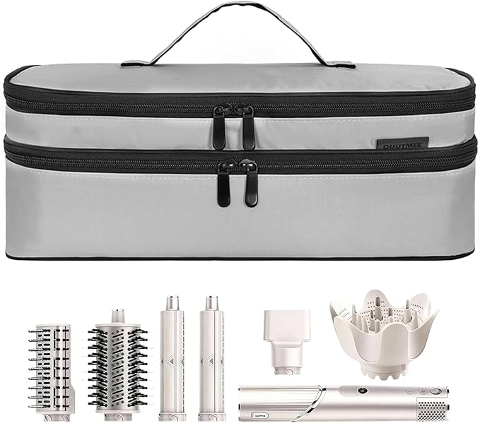 Double Layer Travel Carrying Case Compatible with Shark Flexstyle, Storage Case for Revlon One-Step Hair Dryer and Volumizer Hot Air Brush Portable Organizer Bag for Dyson Airwrap Styler