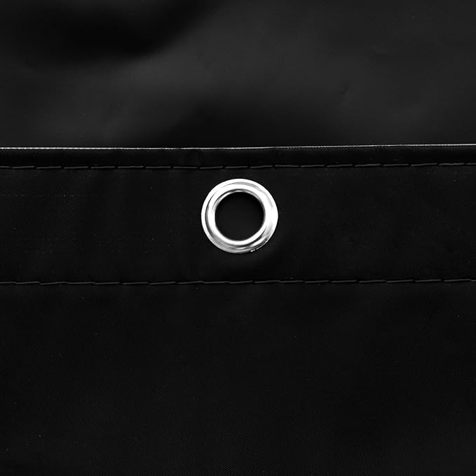 Barossa Design Black Shower Curtain Liner with 6 Magnets - Waterproof Heavy Duty PEVA Shower Liner for Bathroom, 72" x 72" Standard Size, PVC Free, Metal Grommets - Black, 72x72
