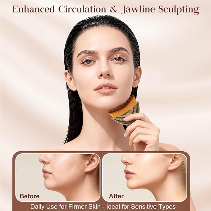 Lymphatic Contour Face Brush - Lymphatic Drainage Massager for Reducing Double Chin & Jawline Sculpting, Ultra-Soft Bristles for Lymphatic Drainage, Ergonomic Portable Design with Travel Case(2pcs)