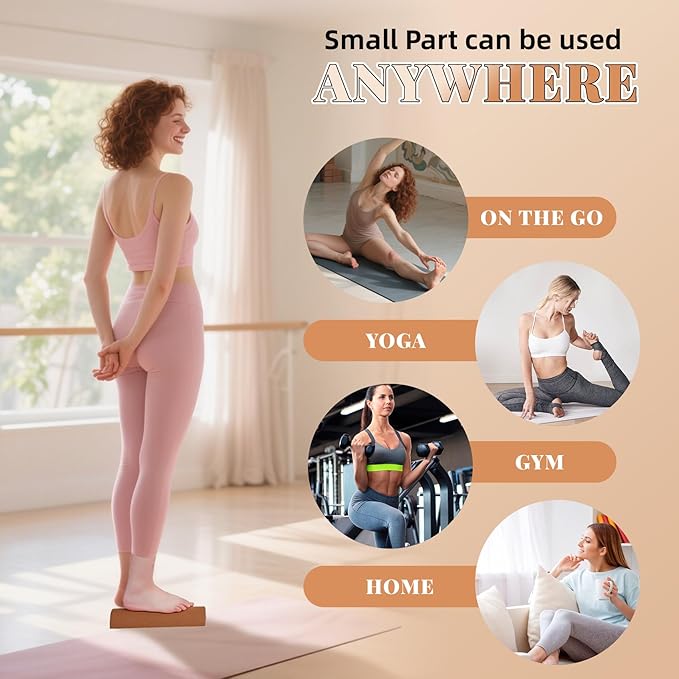 Cork Balance Board 4-in-1 Foot Strengthener, Premium Natural Cork, Plantar Fasciitis Foot Pain Relief, Foot Balance Trainer