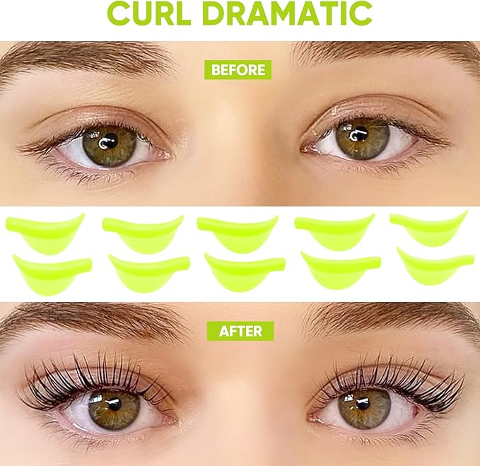 Libeauty Eyelash Lift Shield Lash Perm Pads 10 Pcs Reusable Eyelash Perming Curler Lower Eyelash Pads Lifting Rods