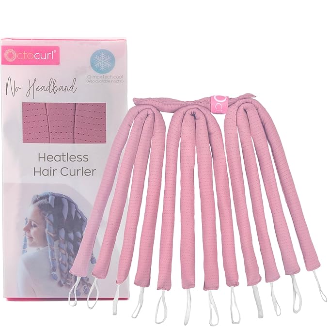 Octocurl No Headband Heatless Curlers for Medium to Thin Hair – Lightweight Curling System for Controlled, 360° Heat-Free Curls