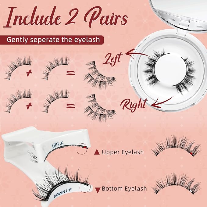 Higu clace Magnetic Eyelashes Magnetic Lashes with Applicator Soft Magnetic Eyelashes Natural Look Pestañas Magnéticas No Need Glue Easy to Wear and Remove Pestañas Magnéticas Naturales(I04)