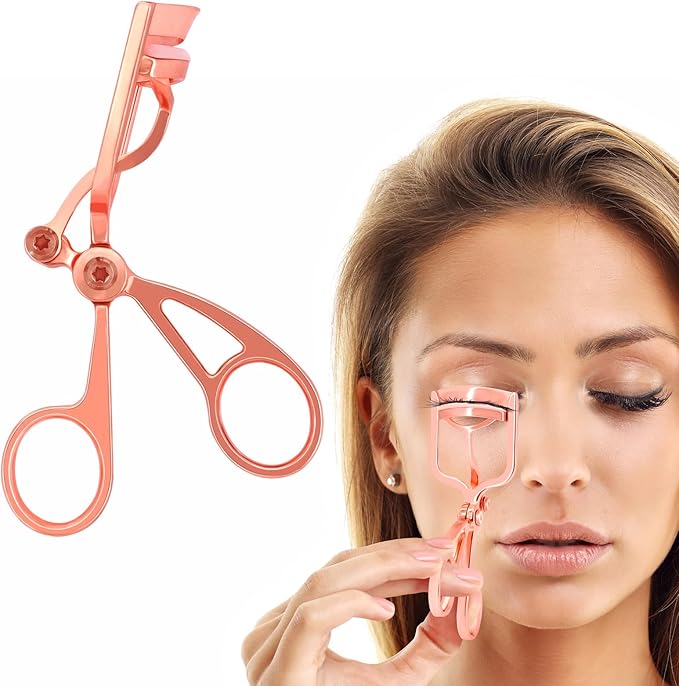 Luxurious Eyelash Curler, Professional Eyelash Curlers Long Lasting Lash Curl Eye Opening Voluminous Lashes Curler Heavy Duty, Zinc Alloy (Pink)