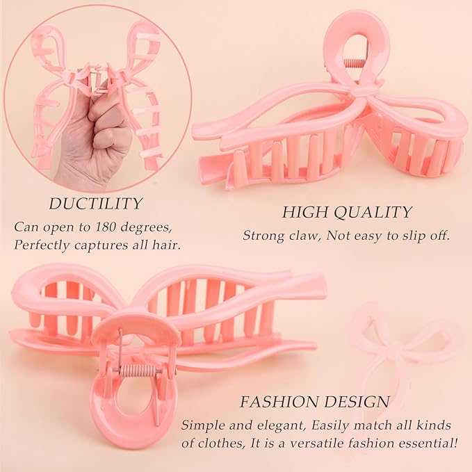 3 Pcs Bow Hair Clips Elegant Hair Claw Butterfly Hair Accessories for Girls Nonslip Butterfly Clips Hair Styling Accessories for Women