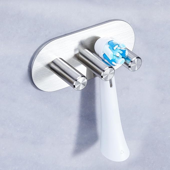 Electric Toothbrush Head Holder for Bathroom Shower, Toothbrush Holders Wall Mounted, Tooth Brushing Holder, Self Adhesive Toothbrush Storage Organizer Toothbrush & Razor Holder (Small)