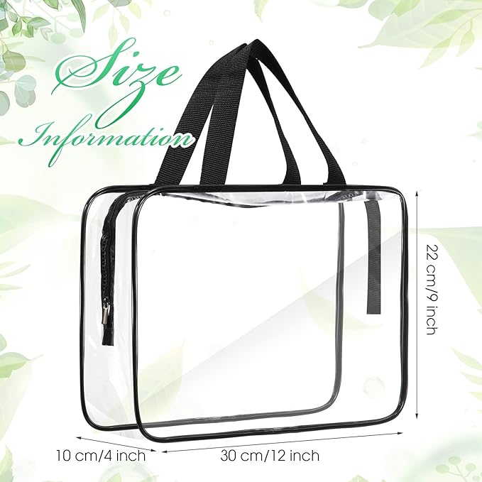 Reginary 10 Pack Large Clear Toiletry Cosmetic Makeup Bag with Zipper and Handle Travel Tote Pouch PVC Plastic Toy Storage Organizer
