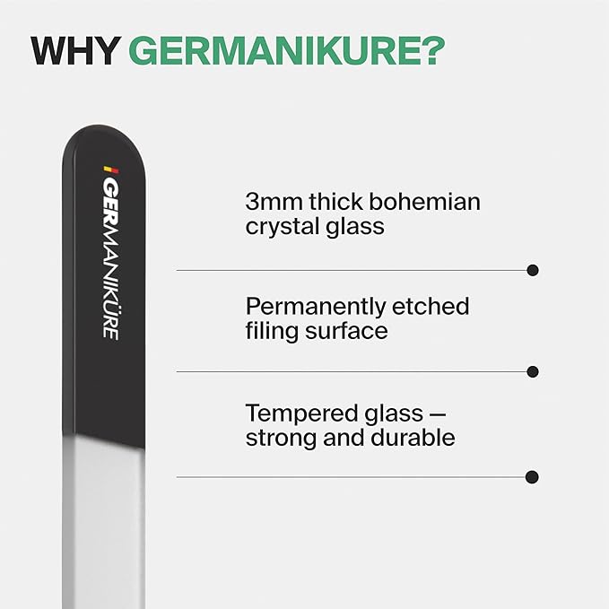 GERMANIKURE Glass Nail File in Suede Sleeve - Hug The Dog - Professional Crystal Nail File for Natural Nails - Ideal Manicure & Pedicure Tool for Smooth, Easy Shaping - Nail Care Gift