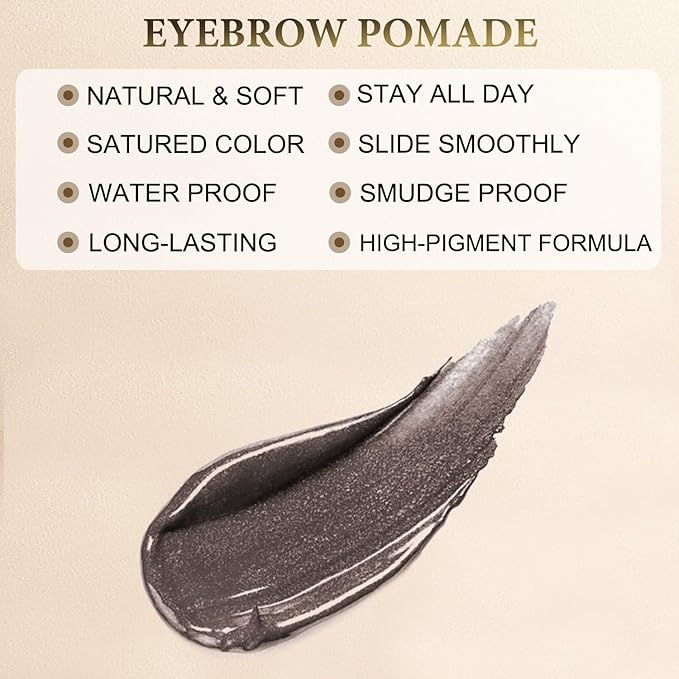 LAVONE Eyebrow Stamp Pencil Kit for Eyebrows Makeup, with Waterproof Eyebrow Pencil, Eyeliner, Eyebrow Pomade, and Dual-ended Eyebrow Brush - Coffee