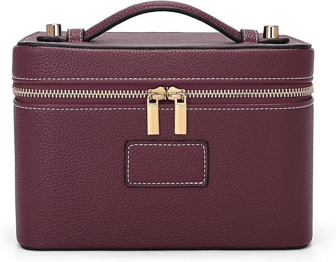 Makeup Bag Vanity Case for Women Leather Cosmetic Bag Travel Toiletry Bags Portable Makeup Organizer Case