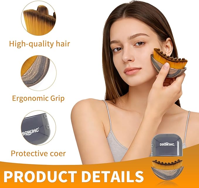 Lymphatic Contour Face Brush with Soft Bristles – Facial Sculpting Tool for Lymphatic Drainage, Dry Brushing & Gua Sha – Face Lifting, Contouring & Skin Detox Brush – 2 Pack