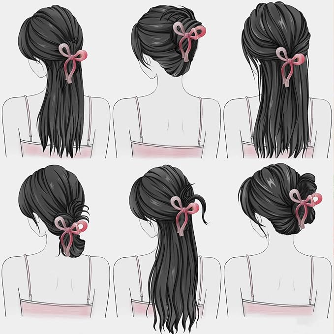 3 Pcs Bow Hair Clips Elegant Hair Claw Butterfly Hair Accessories for Girls Nonslip Butterfly Clips Hair Styling Accessories for Women