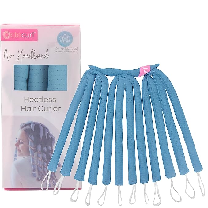 Octocurl No Headband Heatless Curlers for Medium to Thin Hair – Lightweight Curling System for Controlled, 360° Heat-Free Curls