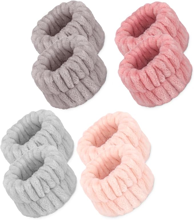 8 Pcs Spa Wrist Bands - Absorbent Microfiber Wristbands for Bathing, Prevent Water Spilling Down Your Arms