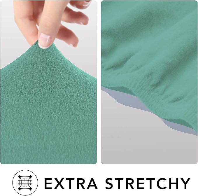 PureFit Super Stretch Sofa Slipcover – Spandex Non Slip Soft Couch Sofa Cover, Washable Furniture Protector with Non Skid Foam and Elastic Bottom for Kids, Pets （Loveseat, Cyan）