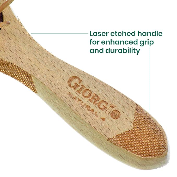 Giorgio Eco Friendly Wooden Bristle Hairbrush Set - Detangling Brush and Hair Growth Brush for Thick or Long Hair - Paddle Hair Brush with Anti Static Beechwood and Silicone Massage Cushion