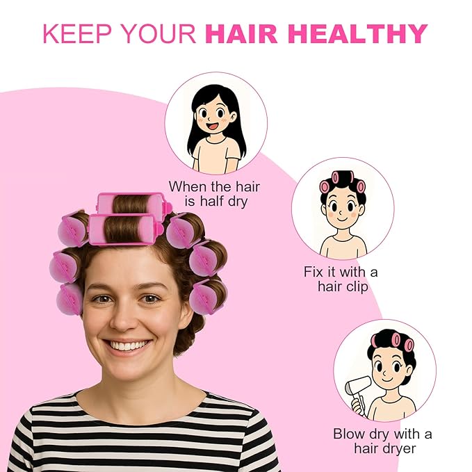 36-Pack Soft Foam Hair Rollers for Overnight Styling - Flexible Sponge Curlers for Frizz-Free, Damage-Free Curls (Pink, 0.98 Inch)
