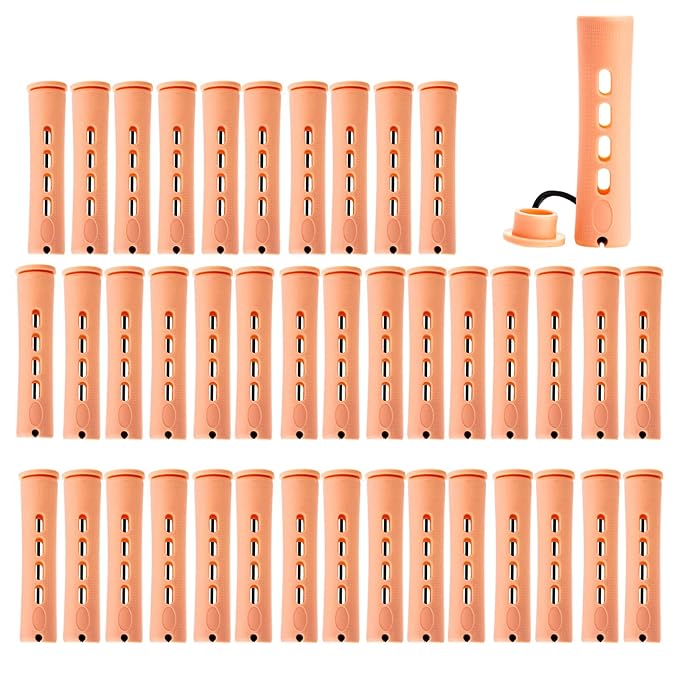 Perm Rods Large Hair Rollers for Natural Long Short Hair Styling Tool Hair Curlers Beige Color
