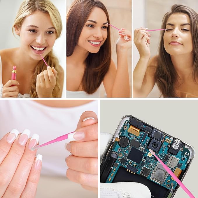 Eyxformula 500 Pcs Micro Brushes for Eyelash Extensions, Disposable Micro Applicators for Makeup, Nail Art & Cleaning, Lint-Free Microswabs for Eye Lash Serum Application, Lip & Mascara Wands
