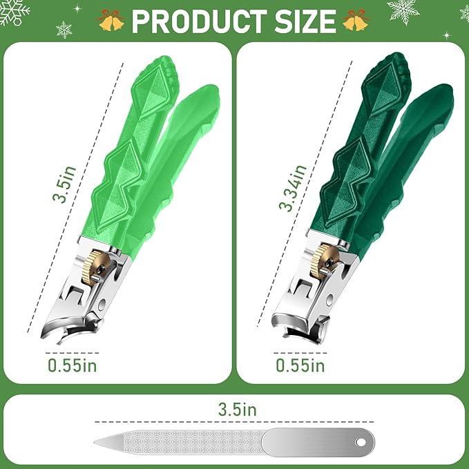 2026 Toenail Clippers for Thick Toenails for Seniors, Wide Jaw Opening Nail Clippers, Heavy Duty Ingrown Toenail Clippers Nail Cutters, Ultra Sharp Slanted Nail Clippers, Dual Green