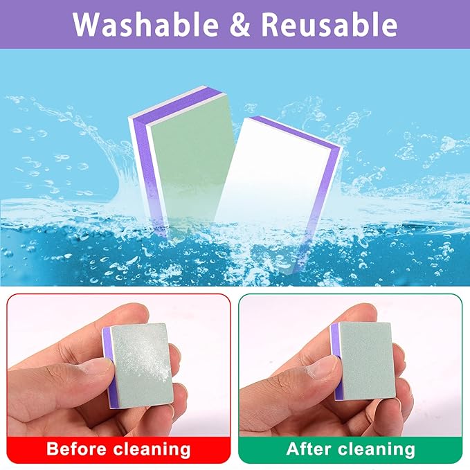CGBE Nail Buffer Block and Shine Kit, 50 Count Mini Nail Buffer for Polishing Smooth and Shiny Natural Nails Fingernail Mini Buffer Nail File Smoother Buffer Block 1000/4000 Grit - Purple