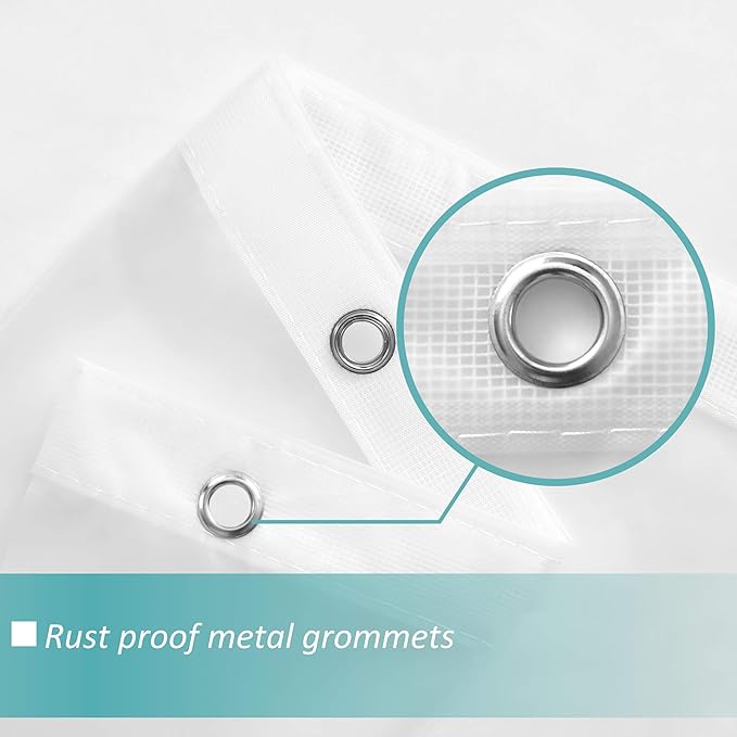 Mrs Awesome Frost Shower Curtain Liner with 3 Magnets, 72x75 Frosted PEVA Shower Liner, Light Weight Plastic Shower Curtain for Bathroom, Waterproof,Frost