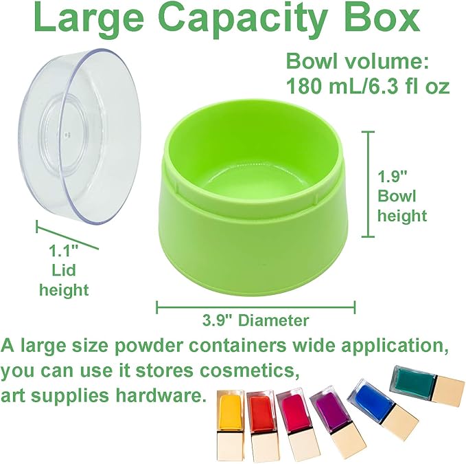 BPA Free Baby Powder Puff Box, Large 2.8" Fluffy Body After-Bath Powder Case, Baby Care Face/Body Villus Powder Puff Container, Makeup Cosmetic Talcum Powder Container with Hand Holder (Green)