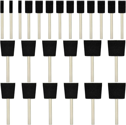 Foam Brush 25pcs with High Density Foam for Multi Project(1/2", 1", 2", 3")