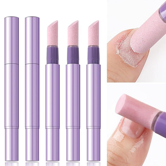 5PCS Cuticle Oil Pusher Pen Set, 2-in-1 Ceramic Cuticle Pushers with Oil for Nail Repair, Hangnail & Dry Cuticle Removal, Nail Care Pens for Manicure & Pedicure, Professional Salon Tools