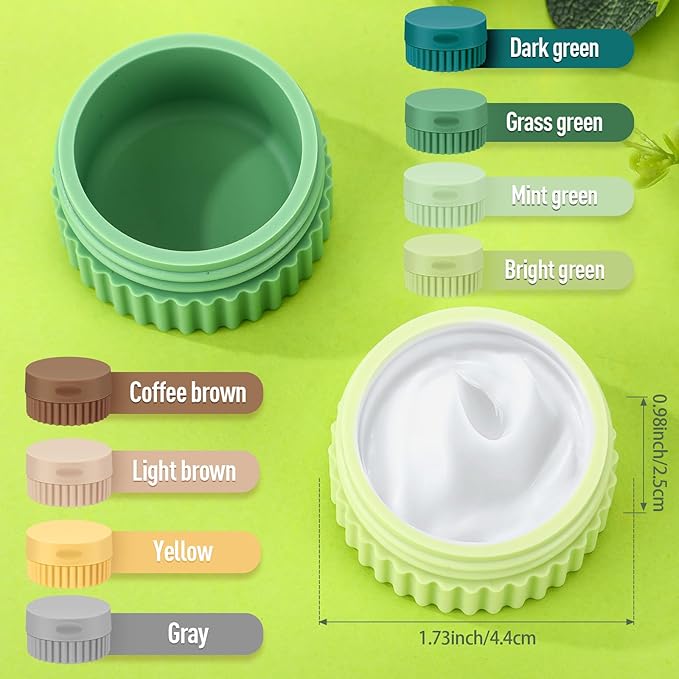 Maxcheck 8 Pcs Travel Containers for Toiletries 0.68 Oz/20 ml Small Silicone Cream Jar with Lid Mini Leakproof Lotion Jar Refillable Travel Cosmetic Container for Face Body Skin Cream (Fresh Color)