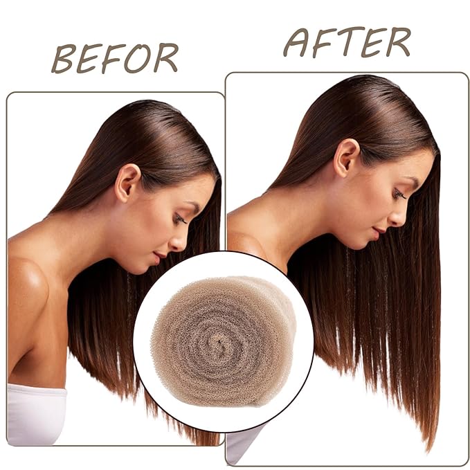 Hair Sponge for Updo Tan with 200pcs pin Hair Filler Padding for Updo (Apricot)