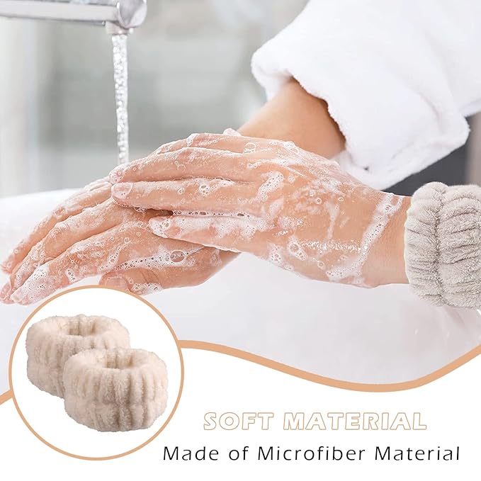 Wrist Bands for Washing Face, Spa Wristbands 8PCS, Microfiber Wrist Towels, Face Wash Wristbands, Absorbent Sweatbands to Prevent Water Spillage Down Arms