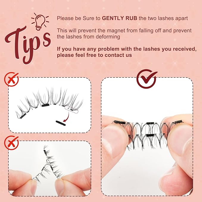 Higu clace Magnetic Eyelashes 4Pairs Magnetic Eyelashes with Applicator Soft Magnetic Lashes Natural Look Wispy Magnet Lashes Without Eyeliner Easy to Wear and Remove(DJCX-B06）