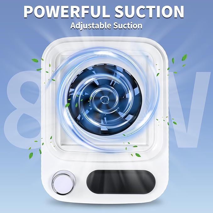 80W Nail Dust Collector Vacuum with Nail Cleaning Brush,Quiet Nail Fan Dust Collector Nail tech with 2pcs Reusable Filters,Profesional Nail Supplies Acrylic Dust Collector for Nails (White A)