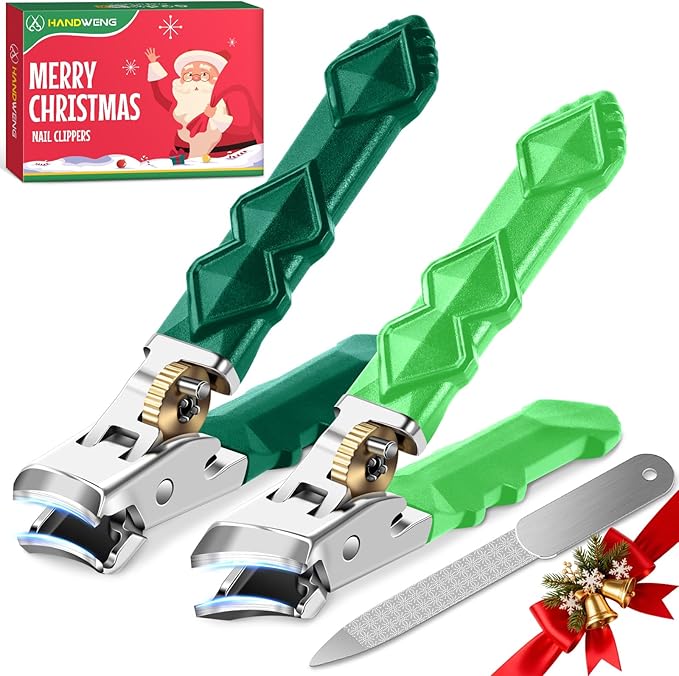 2026 Toenail Clippers for Thick Toenails for Seniors, Wide Jaw Opening Nail Clippers, Heavy Duty Ingrown Toenail Clippers Nail Cutters, Ultra Sharp Slanted Nail Clippers, Dual Green