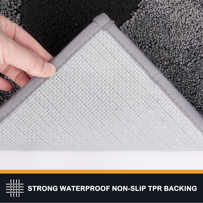 PURRUGS Dirt Trapping Door Mat 32" x 70", Non-Skid/Slip Machine Washable Microfiber Entryway Rug, Dog Doormat, Super Absorbent Welcome Mat for Muddy Wet Shoes and Paws, Grey
