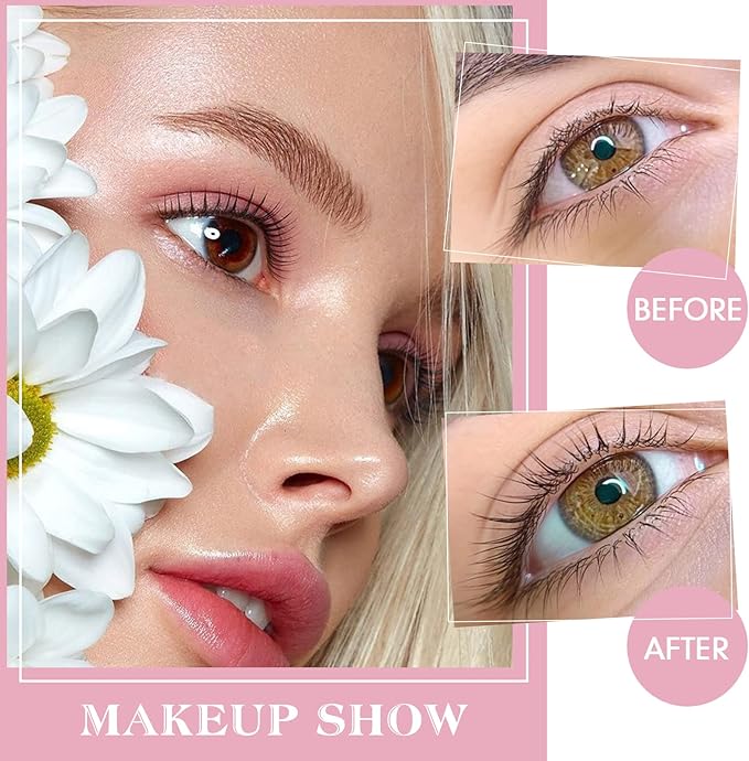PERMANIA Lash Lift Rods, Great Smell Lash Glue Balm for Eyelash Perm Silicone Curler Pads Reusable Lash Perm Covers Makeup Beauty Tools 17PCS(Pink)